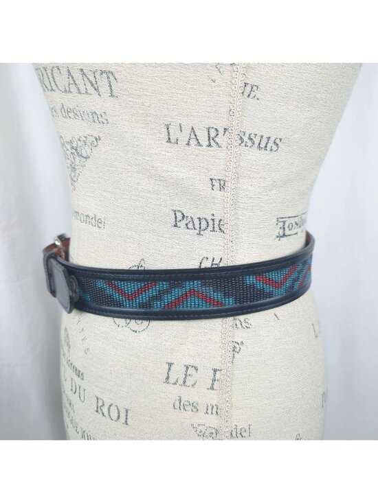 Vintage 90s Cowboy Legends Western Black Leather Belt Small Buckle main image 5